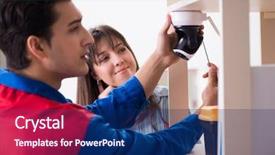  Presentation with camera - Amazing presentation theme having client getting securty camera installed backdrop and a navy blue colored foreground