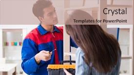  Presentation with electrical surveillance cctv security camera - Theme featuring client getting securty camera installed background and a  colored foreground