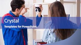  Presentation with camera - Amazing theme having client getting securty camera installed backdrop and a  colored foreground