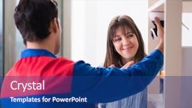  Presentation with camera - Slides having client getting securty camera installed background and a  colored foreground