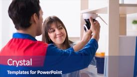  Presentation with camera - Cool new presentation theme with client getting securty camera installed backdrop and a navy blue colored foreground