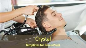  Presentation with hairdressing salon - Cool new theme with medical equipment collage closeup cardiology backdrop and a  colored foreground.