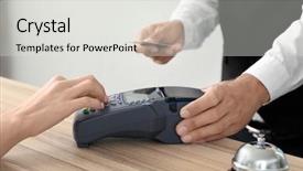  Presentation with five star hotel for client - Theme featuring client paying for hotel room background and a  colored foreground