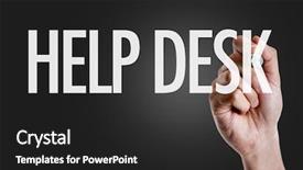  Presentation with help desk - Presentation consisting of client server computing - hand writing the text help background and a dark gray colored foreground