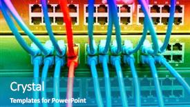  Presentation with computer network - Presentation featuring client server computing - technology computer network telecommunication ethernet background and a teal colored foreground