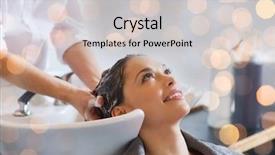  Presentation with hair care - Audience pleasing PPT theme consisting of client service - beauty hair care and people backdrop and a light gray colored foreground