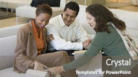  Presentation with relationship - Cool new presentation with customer relationship - couple looking at swatches backdrop and a violet colored foreground