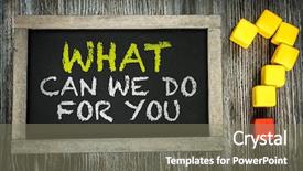  Presentation with chalkboard - Colorful slides enhanced with employee survey - what can we do backdrop and a gray colored foreground