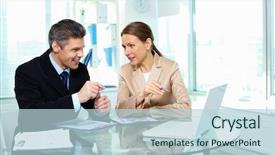  Presentation with research locale small business strategy - Presentation theme having clients satisfied - business partner approving new strategy background and a light blue colored foreground