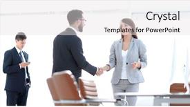  Presentation with welcome - Beautiful slide set featuring clients satisfied - welcome handshake manager backdrop and a light gray colored foreground
