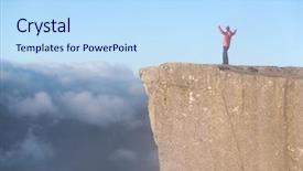  Presentation with amazing - Beautiful PPT theme featuring cliff above the clouds pulpit backdrop and a  colored foreground