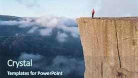  Presentation with amazing - Slides with cliff above the clouds pulpit background and a  colored foreground
