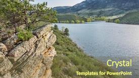  Presentation with fishermans cove - Slide set with cliff and cove - horsetooth reservoir background and a tawny brown colored foreground