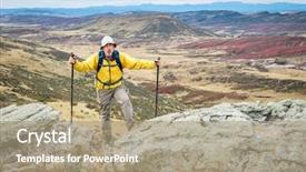  Presentation with rock climbing to top of mountain - Audience pleasing theme consisting of cliff and gasping for air backdrop and a  colored foreground