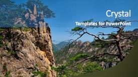  Presentation with cliff - Beautiful PPT layouts featuring cliff at towangpok observatory viewpoint backdrop and a teal colored foreground