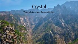  Presentation with pine - PPT theme having cliff at towangpok observatory viewpoint background and a light blue colored foreground