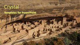  Presentation with national parks - Presentation design featuring cliff-dwellings-in-mesa-verde background and a tawny brown colored foreground