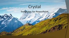  Presentation with vibration work place - Amazing presentation design having cliff meadow - great view of alpine hill backdrop and a light blue colored foreground