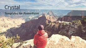  Presentation with inspiring - Audience pleasing PPT layouts consisting of cliff mountains over grand backdrop and a light blue colored foreground