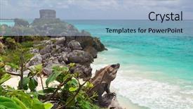  Presentation with cliff - PPT theme having cliff of tulum mexico background and a light blue colored foreground