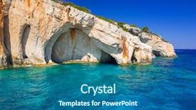  Presentation with caves - Slide deck featuring cliff of zakynthos island background and a  colored foreground