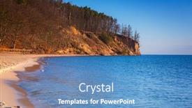  Presentation with cliff - Slide deck consisting of cliff-on-the-baltic-sea background and a teal colored foreground