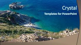  Presentation with cliff - Amazing theme having sea of jale beach albania backdrop and a ocean colored foreground