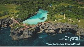  Presentation with cinematic - Audience pleasing PPT layouts consisting of cliff-sea-coastline-with-green backdrop and a tawny brown colored foreground