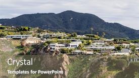  Presentation with city of los angeles ca - Audience pleasing presentation design consisting of cliff-top-homes backdrop and a violet colored foreground