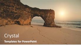  Presentation with light waves - Audience pleasing theme consisting of cliff-unique-wall-with-giant backdrop and a coral colored foreground