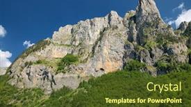  Presentation with cliff - Audience pleasing PPT theme consisting of cliff-wall-in-prokletije-mountains backdrop and a tawny brown colored foreground