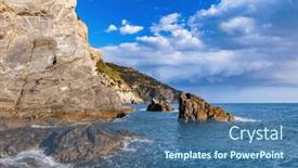  Presentation with rocks - Theme featuring cliffs-and-rocks-on-coast background and a ocean colored foreground