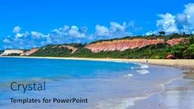  Presentation with bahia - Colorful presentation theme enhanced with cliffs-at-pitinga-beach-arraial backdrop and a light blue colored foreground