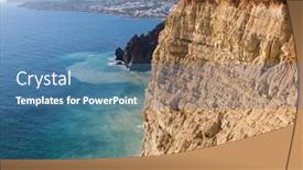  Presentation with walk - Beautiful PPT theme featuring cliffs-in-portugal-luz-porto backdrop and a teal colored foreground