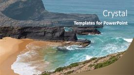  Presentation with west - Presentation consisting of cliffs-in-the-algarve-west background and a teal colored foreground