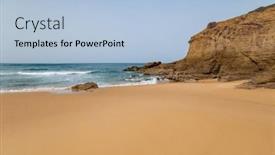  Presentation with algarve - Presentation theme featuring cliffs-in-the-algarve-west background and a light blue colored foreground