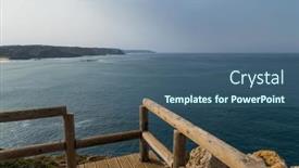  Presentation with west - Slide deck with cliffs-in-the-algarve-west background and a ocean colored foreground