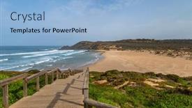  Presentation with algarve - Theme with cliffs-in-the-algarve-west background and a light blue colored foreground