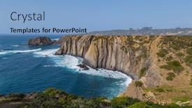  Presentation with west - Slide set with cliffs-in-the-algarve-west background and a light blue colored foreground