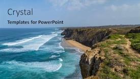  Presentation with west - PPT theme enhanced with cliffs-in-the-algarve-west background and a light blue colored foreground