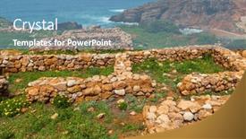  Presentation with west - PPT layouts with cliffs-in-the-algarve-west background and a teal colored foreground