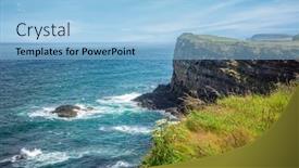  Presentation with castle - Slide deck consisting of cliffs-near-dunluce-castle-northern background and a light blue colored foreground