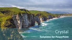  Presentation with castle - Presentation having cliffs-near-dunluce-castle-northern background and a ocean colored foreground