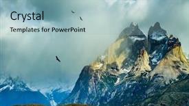  Presentation with chile - Amazing presentation design having cliffs of los kuernos flock backdrop and a  colored foreground