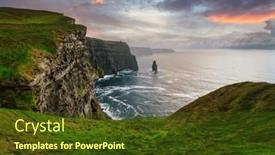  Presentation with ireland - PPT layouts with cliffs-of-moher-above background and a tawny brown colored foreground