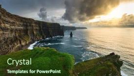  Presentation with ireland - PPT layouts with cliffs-of-moher-above background and a tawny brown colored foreground