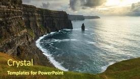  Presentation with ireland - Presentation theme consisting of cliffs-of-moher-above background and a tawny brown colored foreground