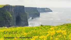  Presentation with ireland - Theme having cliffs-of-moher-ireland background and a gold colored foreground
