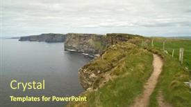  Presentation with ireland - Amazing PPT theme having cliffs-of-moher-trip-ireland backdrop and a tawny brown colored foreground