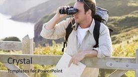  Presentation with path - Slides with cliffside path holding map background and a  colored foreground